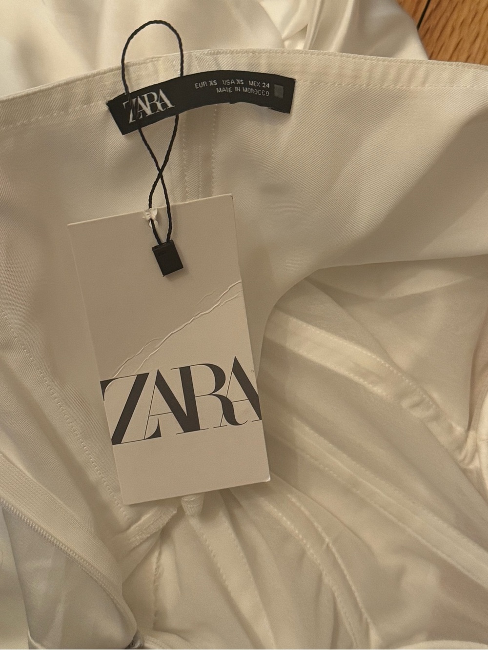 ZARA Satin White Bustier Mini Dress NWT - Picture 4 of 4